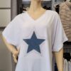 CAMISETA BLANCA ALGODÓN ESTRELLA ( TALLA GRANDE)