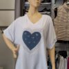 CAMISETA BLANCA ALGODÓN CORAZÓN ( TALLA GRANDE)
