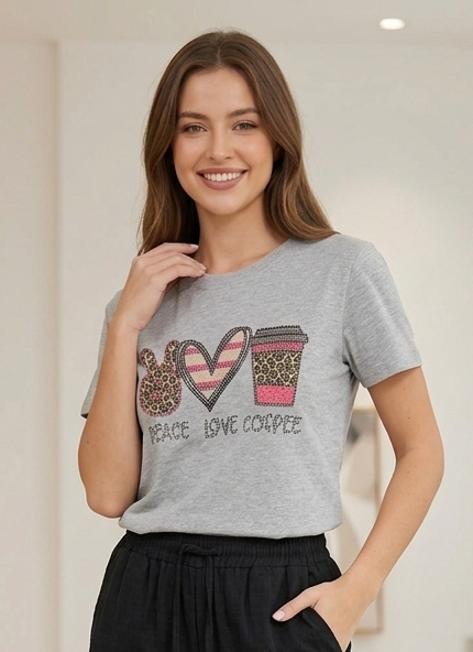 CAMISETA GRIS ALGODÓN