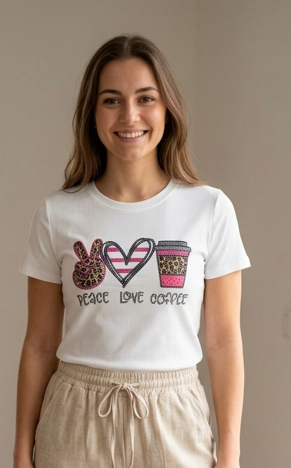 CAMISETA DE ALGODÓN BLANCA COFFE