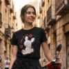 CAMISETA NEGRA CONEJO ALGODÓN