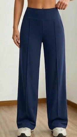 PANTALÓN CON PINZAS POLIÉSTER MARINO